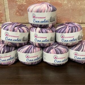 Vintage Austermann CIAO Ribbon Yarn  Cotton Blend 8 Cakes Pink Purple